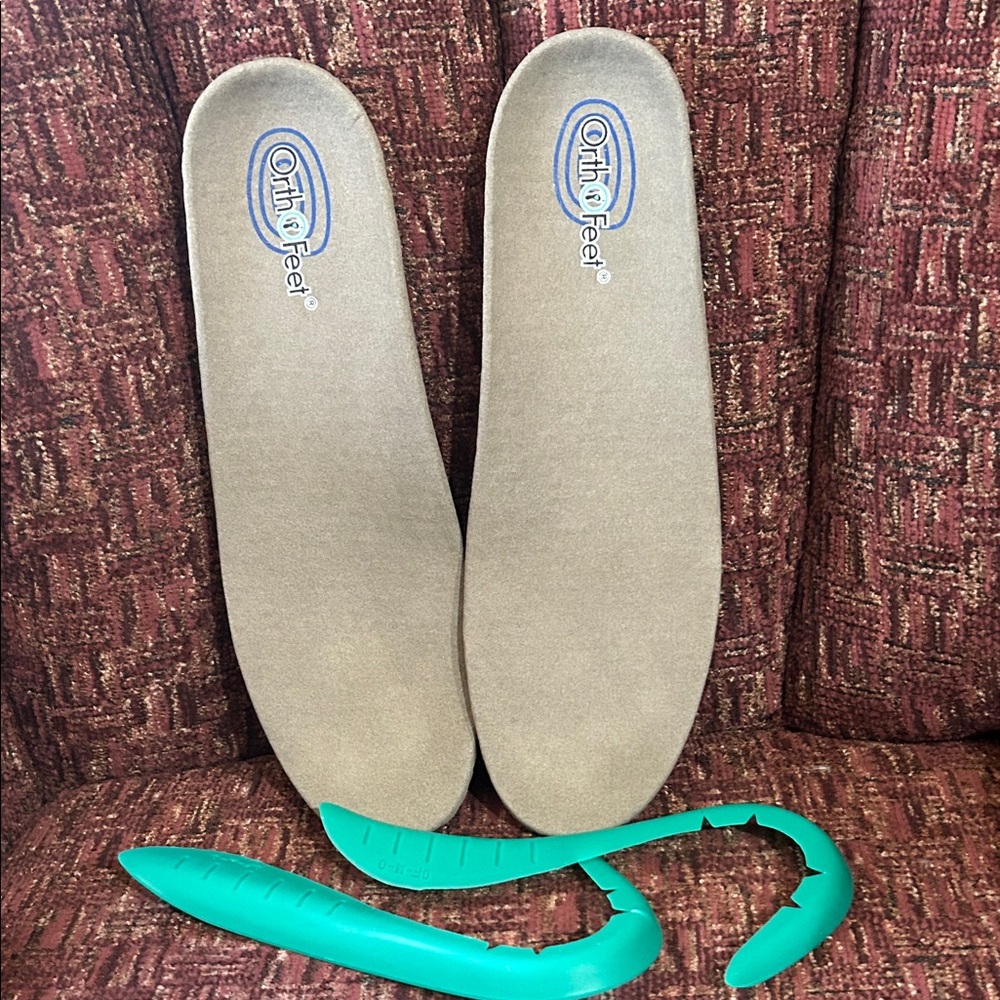 Orthofeet Women's Neutral Beige Insoles with Teal Arch Supports